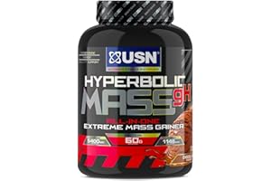 ‎USN USN Hyperbolic Mass gH: All-in-One Mass-Gainer-Proteinpulver für schnelle, effektive Gewichts- und Muskelmassenzunahme, Pre- and Post-Workout Weight Gainer Komplex, Schokolade, 2kg