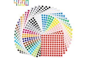 KIPERLINE Klebepunkte Bunt 10mm 4000 Stück Aufkleber Rund Markierungspunkte für Büro Schule Kalender Karten-Aufkleber, 16 Farben