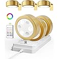 EZVALO Picture Lights for with Charging Station,Rechargeable Battery Magnetic Poster Lights with 2 Color Temps&12 RGB,Remote Dimmable Timer Painting Light,Wall Decor Light for Art Display(6 Pack)