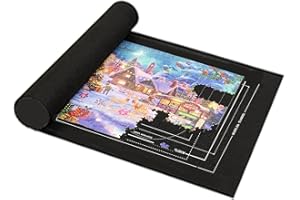 KPSRFG 1Pcs Black Jigsaw Mat, Puzzle Mat, Puzzle Mats for Jigsaws 1500, Jigsaw Puzzle Mat, Jigsaw Roll, Puzzle Roll Mat, Jigsaw Accessories, Jigsaw Mat for Adults, Puzzle Board for Storage & Sorting