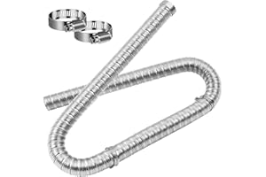 HOIIME Tubo di scarico per riscaldamento automobilistico a doppio strato, 24 mm, tubo di scarico in acciaio inox, 36061296 90394 con fascette, tubo di scarico per Webasto, Eberspacher e accessori (1 m)