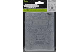 Darice Plastic Embossing Folder 4.25-inch x 5.75-inch-Birthday Collage