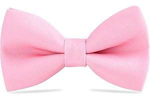 WELROG Nœud papillon classique pré-noué Noeud papillon ajustable en gabardine de smoking solide pour enfants et hommes Cravate pour adultes et enfants pour la fête de mariage