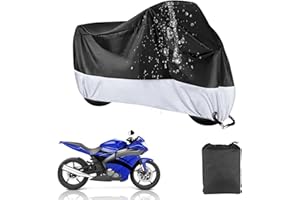Fhioevt Motorrad Abdeckplane Outdoor Motorradabdeckung Winterfest Motorradplane Wasserdicht Motorradgarage mit Verschlusslöchern Motorradabdeckungen für Motorroller Fahrrad (245x105x125cm)