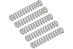 uxcell Compression Spring, 5Pcs 304 Stainless Steel, 5mm OD, 0.8mm Wire Size, 30mm Free Length, Silver Tone