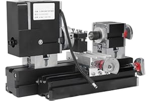 GAEIRT Metall-Rotationsdrehmaschine, 12000 U/min Motor Multifunktionale Mikro-Drehmaschine mit Bohrfutter zur Bearbeitung von Holz und Kunststoff(#1)