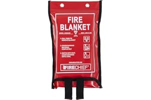Firechief Kitemarked Fire Blanket 1.2m x 1.2m, Soft Case, Red - Medium Emergency Fire Blanket For Home, Kitchen, Garage - Kitemark Certified to BS EN 1869 - SVB2/K40 Model