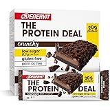 Enervit, The Protein Deal Crunchy Double Choco Storm, 12 Barrette da 55g, Proteiche, 20 Grammi di Proteine, Gusto Cioccolato 