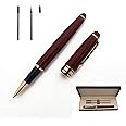 Accod High-grade Redwood Ballpoint Pen Signature Pen Wooden Ballpoint Pen with Two Replaceable Refills Nice Gift for Business Partner,Colleagues and Friend-Gift Box