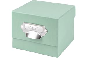 Rössler Papier S.O.H.O. 1325452650 Boîte de rangement pour photos avec étiquette inscriptible Menthe 1 pièce
