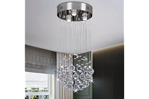 Cainjiazh Lampadari a goccia a sospensione Luci del lampadario a incasso Illuminazione a soffitto Lampadario moderno a goccia a sfera di cristallo per camera da letto corridoio soggiorno
