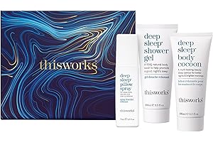 This Works Dream to Sleep Gift Set - Deep Sleep Pillow Spray, Shower Gel and Deep Sleep Body Cocoon Body Lotion - Self Care and Sleep Gifts for Women