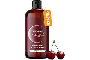 ‎GRÜNE VALERIE NATURKOSMETIK ADAM & EVA® Kirsch Kuss - XXL 500 ML - Massageöl zur Entspannung/Muskelentspannung - für die Partner Massage sowie für den professionellen Gebrauch - Qualitäts Öl aus Italien