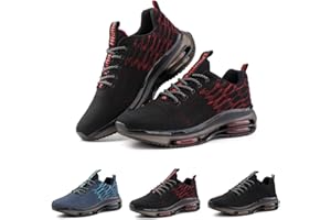 NEOKER Chaussure Running Homme Légère Basket Sport Femme Gym Course Noir Rouge Blanc 36-48 EU