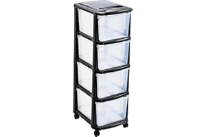 MONDEX M-Home Rollcontainer Schubladenrollwagen PLS6241 Rollcontainer Schubladenschrank Kunststoff, mit 4 Schubladen