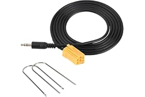 Rpanle Voiture Audio d'entrée Ligne, AUX-in 3,5 mm Auxiliaire Câble Adaptateur d'entrée pour Fiat Grande Punto/Alfa Romeo(2007-Now)(1,5 mètres,Noir)