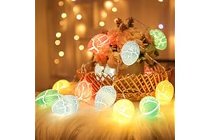 ARTRASTAR Lichterkette Ostern 10 LED 1.8 M Mit Timer Batteriebetrieben Ostereier Für Osterfeiern, Zuhause, Garten, Fenster Und Kamin Dekoration