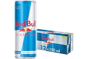 Red Bull Energy Drink Sugar Free, 250 ml (Pack of 12)