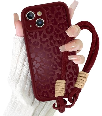 Loyhee Cover con Cordino per iPhone 13, Liquido Silicone TPU Custodia [Morbido Fodera in