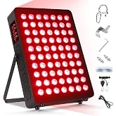 BOSYTRO Red Light, Infrared Lamp 660nm &amp; 850nm, Red Light Lamp 120W Double Chip 70 LEDs, with Timer and Adjustable Stand, Red