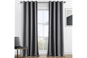 Topfinel Cortinas Salon Modernas Termicas Aislantes Opacas con Ojales para Cocina Habitacion Infantil Dormitorio 2 Piezas Gris Oscuro 140x260