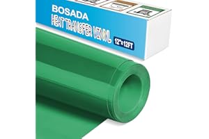 BOSADA Green Heat Transfer Vinyl,12"x12FT Iron on Vinyl,Green Htv Vinyl for T-Shirts,Pillow,Shoes,Bags and Hats(Green)