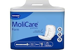 Molicare Premium form 9 droppar, för den svåraste inkontinensen: maximal säkerhet, extra läckageskydd och diskretion för kvinnor och män, 16 stycken