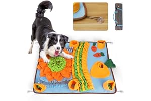 Nobleza Alfombra Olfativa Juego de Inteligencia para Perros, Juguete Interactivo, Estera de Alimentación Lenta para Entrenamiento de Forrajeo, Ventosas Antideslizantes, Snuffle Mat L75*W58CM Blue