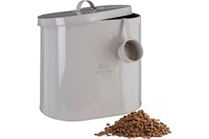 Premier Lucky Dog 6.5 Litre Adore Pets-Contenitore per Alimenti con Cucchiaio, 6,5 Litri, Motivo: Cane Portafortuna, Acciaio, Natural, 6.5 L