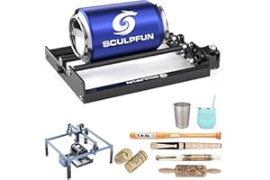 SCULPFUN Rotary Roller for S10 S9 S6 Pro Laser Engraver Engraving Machine, 6-150mm Diameter Engraving Area, 4 Height Booster, Prevents Slipping, Pot Cylinder