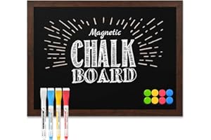 ‎DOLLAR BOSS DOLLAR BOSS kreidetafel Küche Magnettafel Schwarz 45 x 60 cm Pinnwand Magnetisch, Magnet Tafel Blackboard Kreidetafel zum aufhängen Magnetwand Küche, Schule Bar, Restaurant, Menü für Zuhause