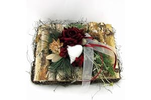 ‎SMALL-PREIS Small-Preis Grabgesteck - liebevoll gestalteter Grabschmuck als Grabaufleger - stilvolles Arrangement - Buch mit roten Rosen (Art.058)