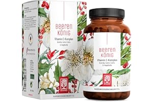 ‎NATURTREU Vitamin C Komplex 180 Kapseln natürliches Vitamin C hochdosiert aus Acerola, Hagebutte & Camu Camu - Natürlich, pflanzlich, vegan und ohne Zusätze - 6 Monatsvorrat
