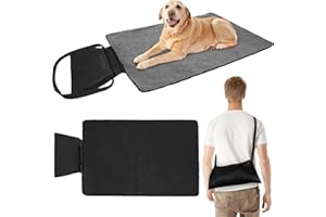 Adiwo Tappeto per Cane,100 x 70 cm Coperta Impermeabile per Cani con Borsa Portaoggetti, Tappetino Coperta per Animali Domestici da Esterno Pieghevole, per Cani Cucciolo Gatto Interno Esterne(Nero)