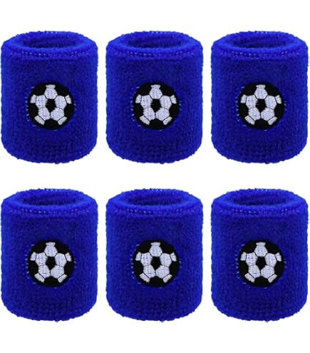 6er Set Schweißbänder 6x Schweißbänder Fußball – Bunte Farben, Ideal Als Mitgebsel Für Kindergeburtstage & Sportevents Schweißband Helm