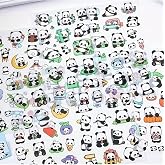 Kolbi Craft 1 Sayfa 20 Adet Şeffaf Panda Sticker Sevimli Kawaii