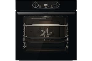 Gorenje 738415 OptiBake BOS 6737 E13BG Einbau-Backofen / 77L / Heißluft/ExtraSteam/GentleClose & Open/Bratenthermometer/AirFry/Pizzamode 300°C/PerfectGrill/ChildLook/Teleskopauszüge/schwarz