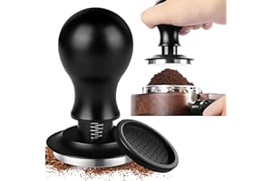 VOVANE Tamper do kawy 53 mm, stal nierdzewna Espress Tamper z wbudowanym mechanizmem sprężynowym do stałego ciśnienia poziomego