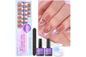 ‎BTARTBOX BTArtbox Gel Nail Kit Soft Gel Nail Tips and Glue Gel Kit, 3 in 1 X-Coat Tips Gel Nail X Extension Set mit 150 Stück Mandel Nageltips und Mini Nagellampe, 10ML Gel NagelKleber, 10ML Top Coat, Braun