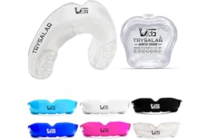 TrySalar Mundschutz für Boxen, Herren, Erwachsene, Jugendliche, formbar, Rughby-Sport, schmale Passform, Boil and Bite Gum Shield mit Box, MMA, Hockey, Basketball, Muay Thai-Fußball (< 11 Jahre),