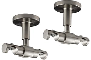 Victoria M. Gardinenstangen-Halterung Decke Deckenhalter Vorhangstange, 2-läufig, Silber, Ø 16 mm, 2er Pack