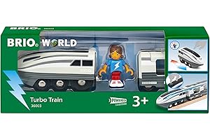 BRIO World - Locomotive à Piles Super Rapide - Train électrique - pour Circuit de Train en Bois - avec Connexion aimantée - Jouet pour garçons et Filles à partir de 3 Ans - 36003