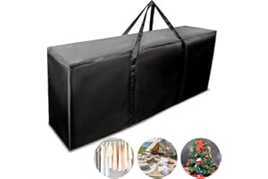 RICHIE Bolsa de almacenamiento de cojín para muebles de jardín, bolsa de almacenamiento de cojín para patio al aire libre, bolsa de almacenamiento de 420D, con asa de transporte, 128x32x50 cm