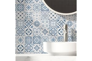 RE-COVERTILES - Adesivi per Piastrelle Bagno e Cucina 10 Pz 20x20 cm - PS00104 Decorazione murale in PVC Impermeabile mattonelle Mosaico Stile cementine Azulejos