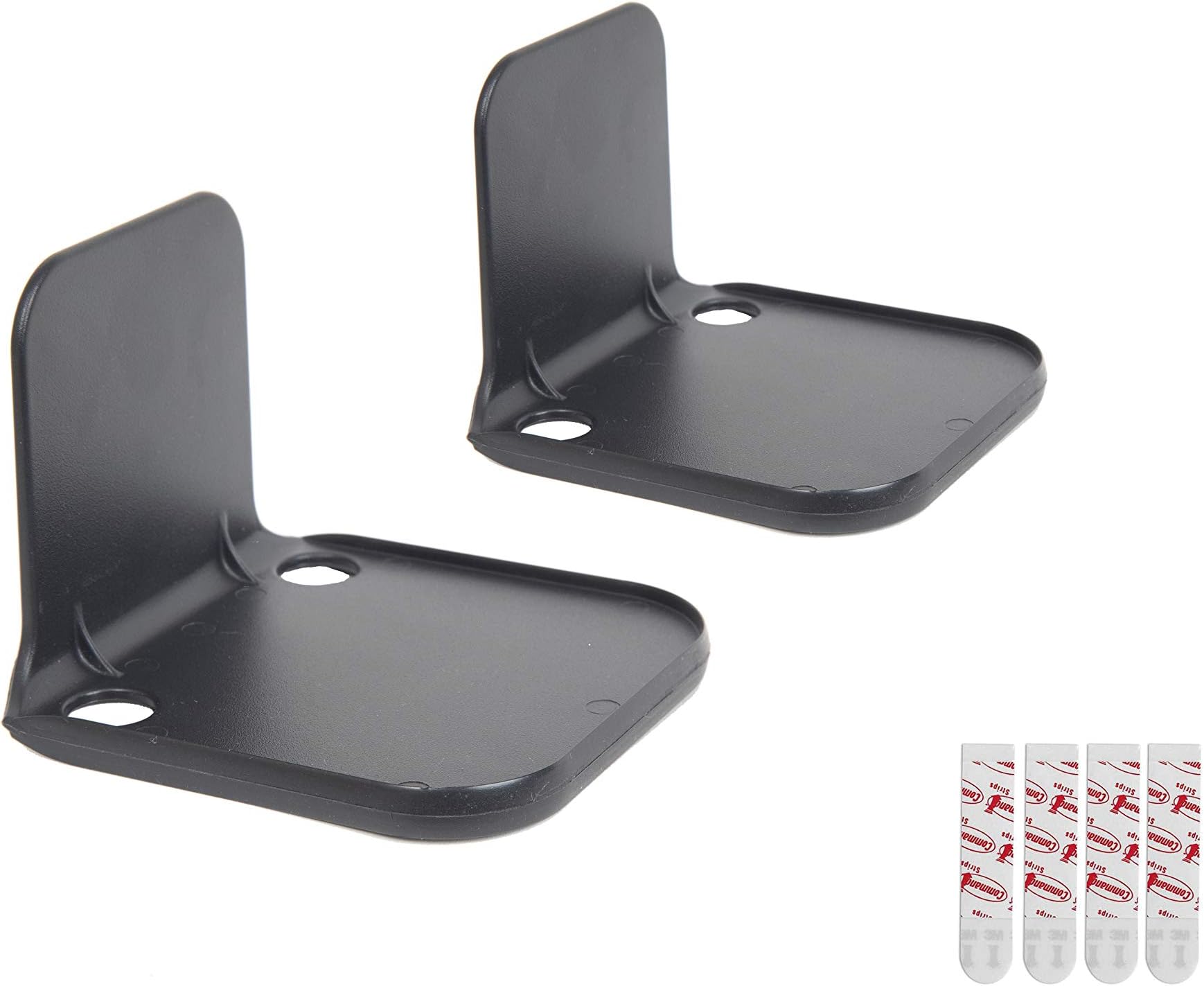 eLhook 4ââ‚¬ Black Stick-On and Removable Shelf for Cloud Security Cameras and Small Speakers from All Major manufactures with Cord Management 2 Pack