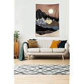 Pelangi Bej Ay Tutulması Leke Tutmaz Kadife Kumaş Duvar &Ouml;rt&uuml;s&uuml; Duvar Halısı Tapestry DWLL317, 140 x 140