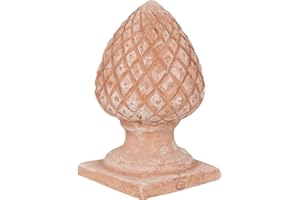 Biscottini Pigna decorativa in terracotta 27x15x15 cm | Pigne decorative grandi da esterno Made in Italy | Decorazioni casa e giardino