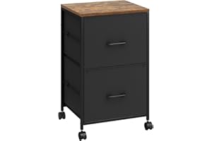 KIMENICH Cajoneras Escritorio, Cajonera con Ruedas para Documentos A4, con 2 cajones, Color Negro