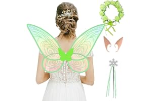 Omgpeike Fairy Wings, Fairy Wings for Adult Women Kids Girls 4Pc Butterfly Wings Set Fairy Costume for Halloween Birthday Chrismas Themed Party, 60cm*48cm