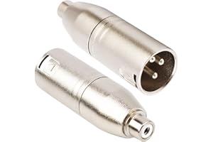 JOMLEY RCA to XLR Adapter, XLR Male to RCA Female Converter Connector Adapter for Microphone Connections Audio Electronics etc - 2 Pack